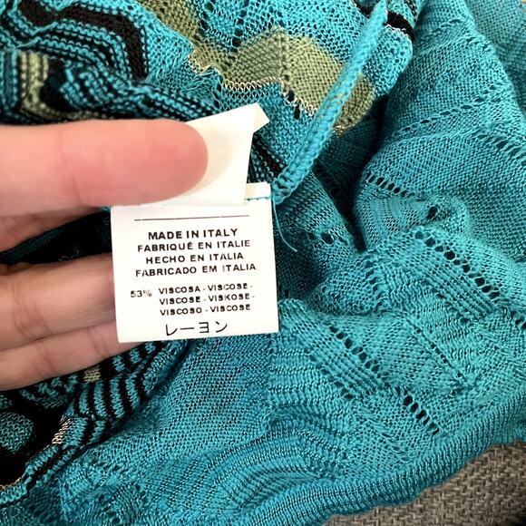 M Missoni Blue Turquoise Knit Top US Size 6 - Picture 8 of 9